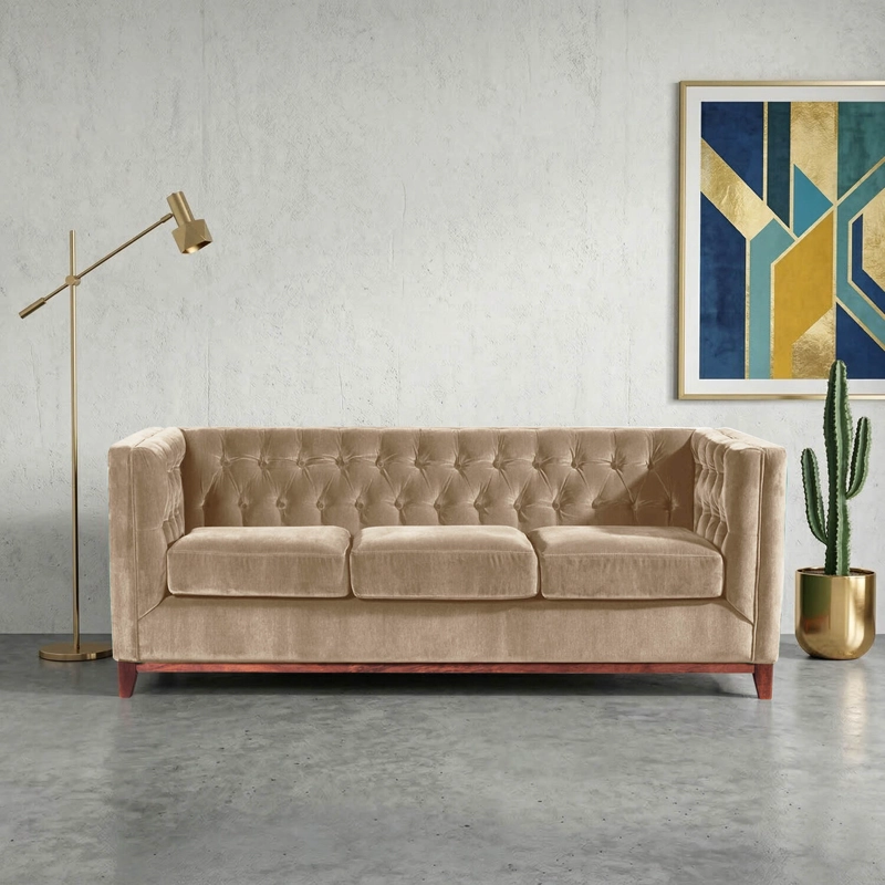 SOFA LATAM HOME ROMA 3 CUERPOS LINO NATURAL - 1