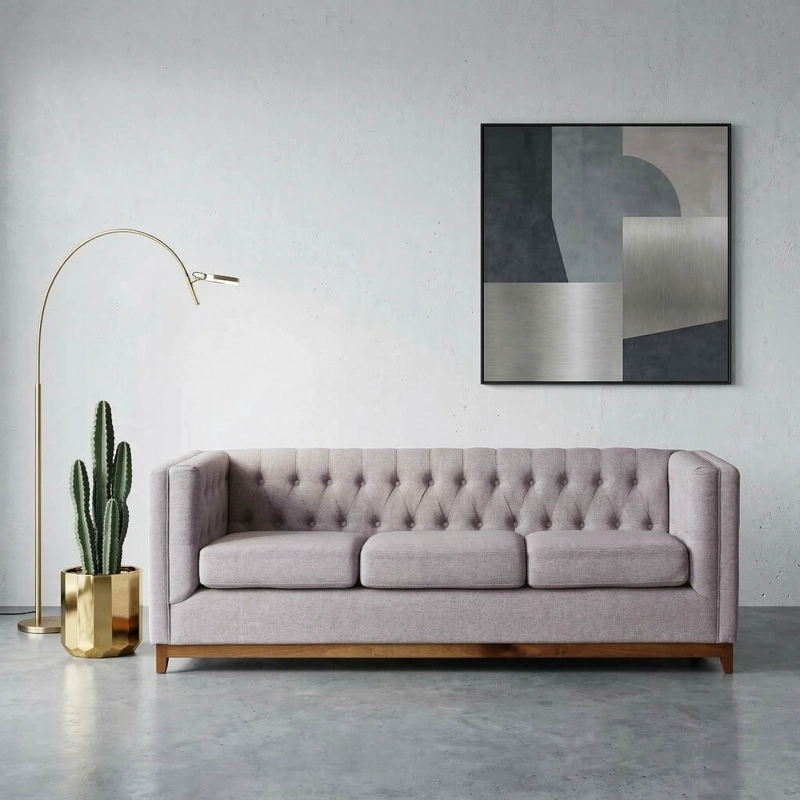 SOFA LATAM HOME ROMA 3 CUERPOS LINO GRIS CLARO - 1