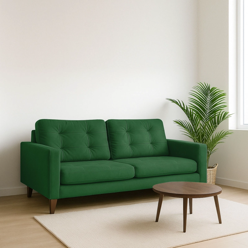 SOFA LATAM HOME NAPOLES 3 CUERPOS VERDE VELVET - 1