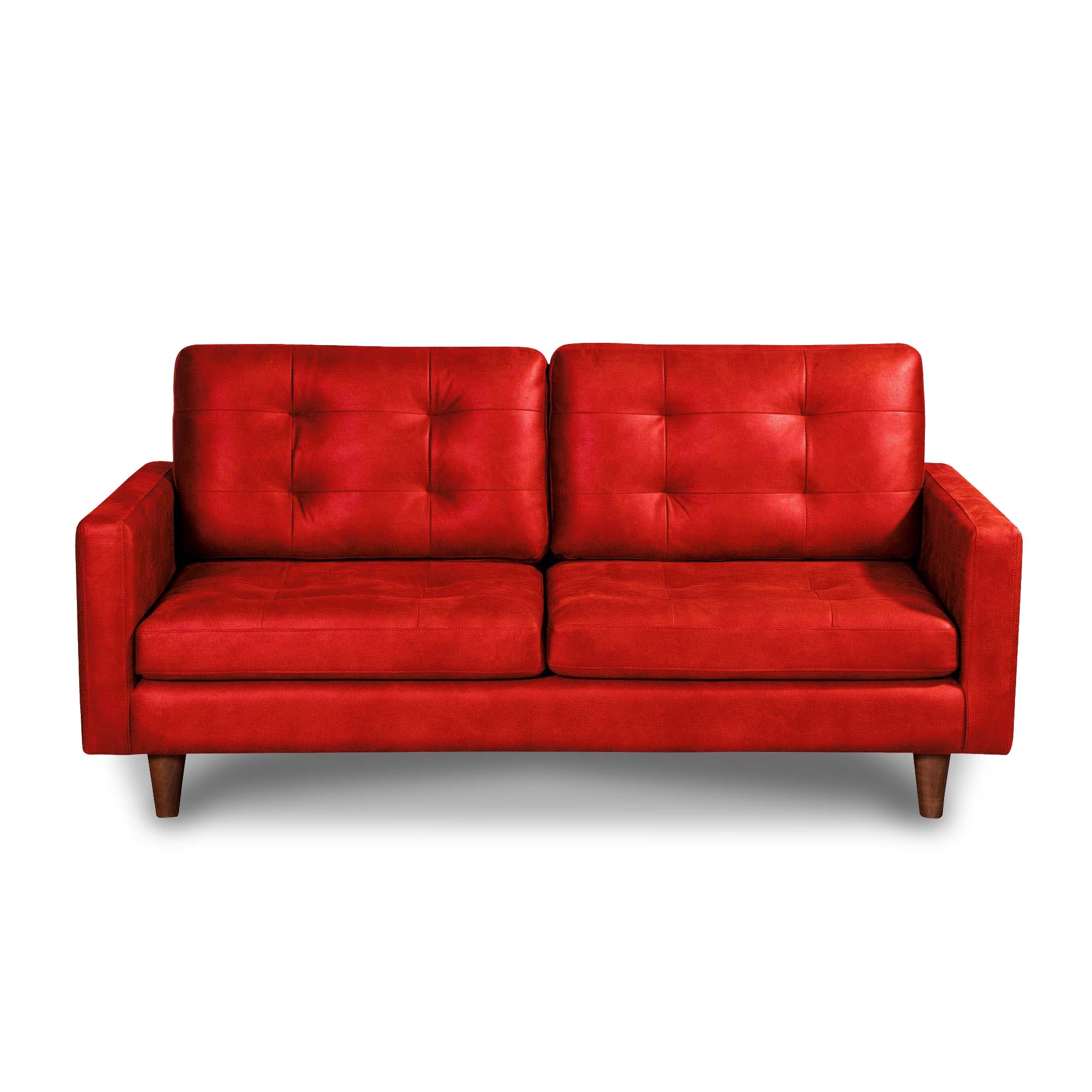 SOFA LATAM HOME NAPOLES 3 CUERPOS CUERO KENTUCKY NEGRO ROJO - 1