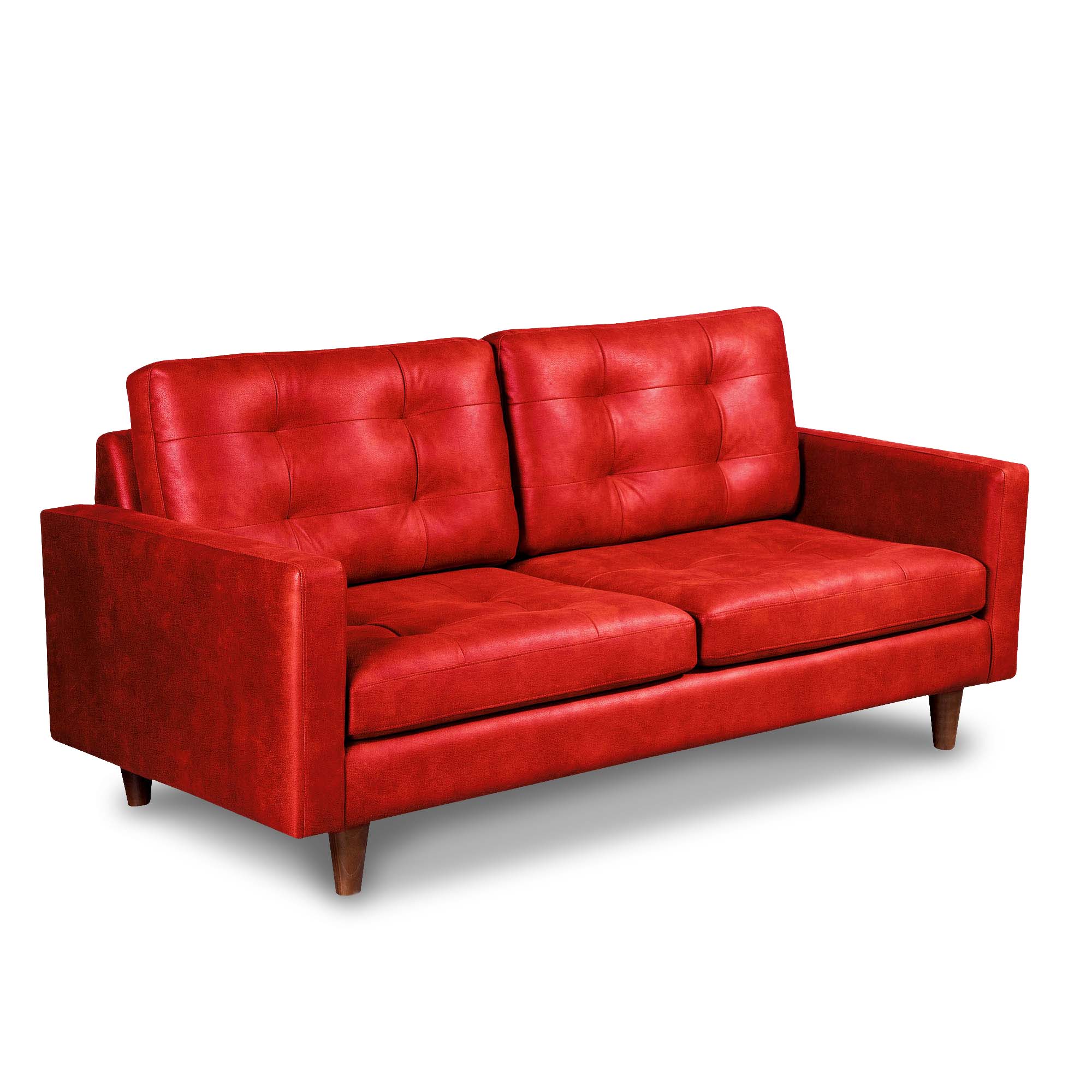 SOFA LATAM HOME NAPOLES 3 CUERPOS CUERO KENTUCKY NEGRO ROJO - 2