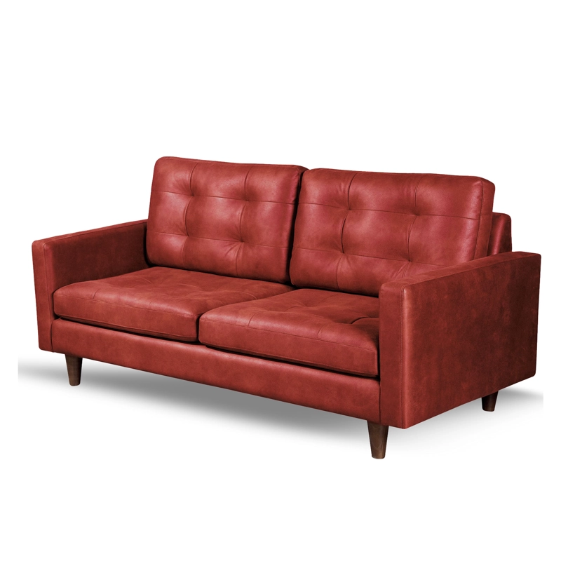 SOFA LATAM HOME NAPOLES 3 CUERPOS CUERO KENTUCKY NEGRO ROJO - 3