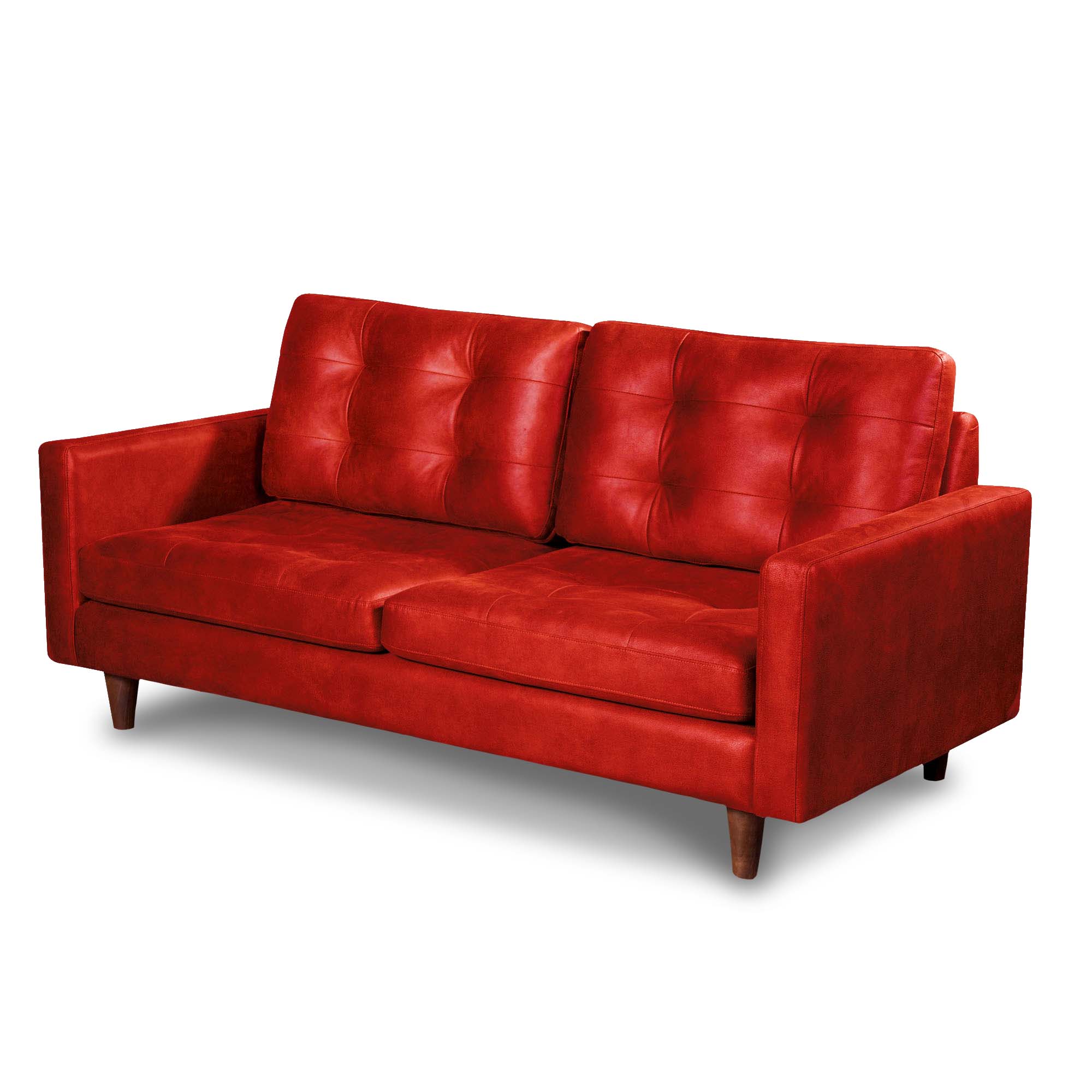 SOFA LATAM HOME NAPOLES 3 CUERPOS CUERO KENTUCKY NEGRO ROJO - 3