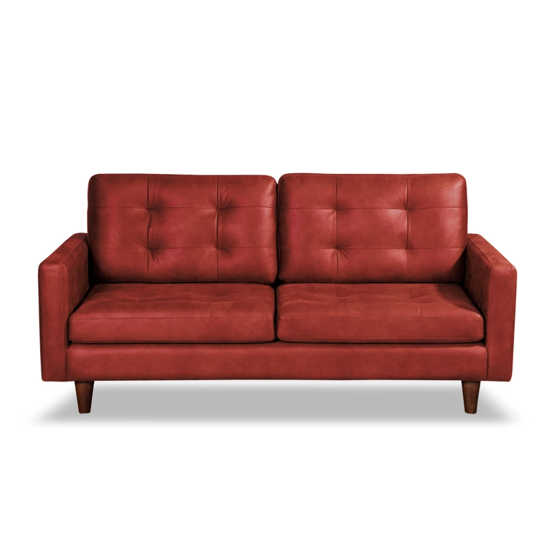 SOFA LATAM HOME NAPOLES 3 CUERPOS CUERO KENTUCKY NEGRO ROJO - 4