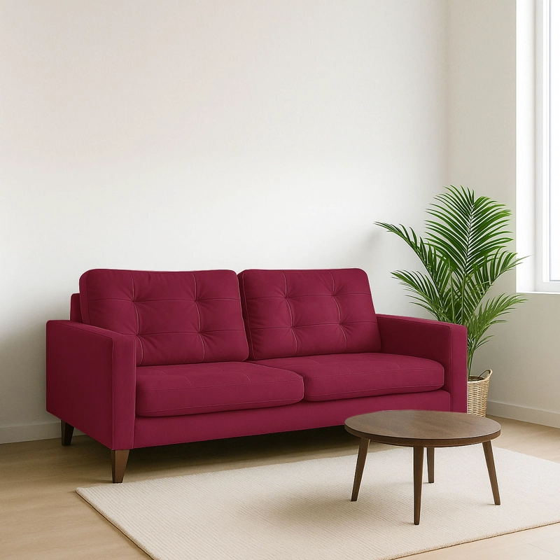 SOFA LATAM HOME NAPOLES 2 CUERPOS BURDEO VELVET - 1