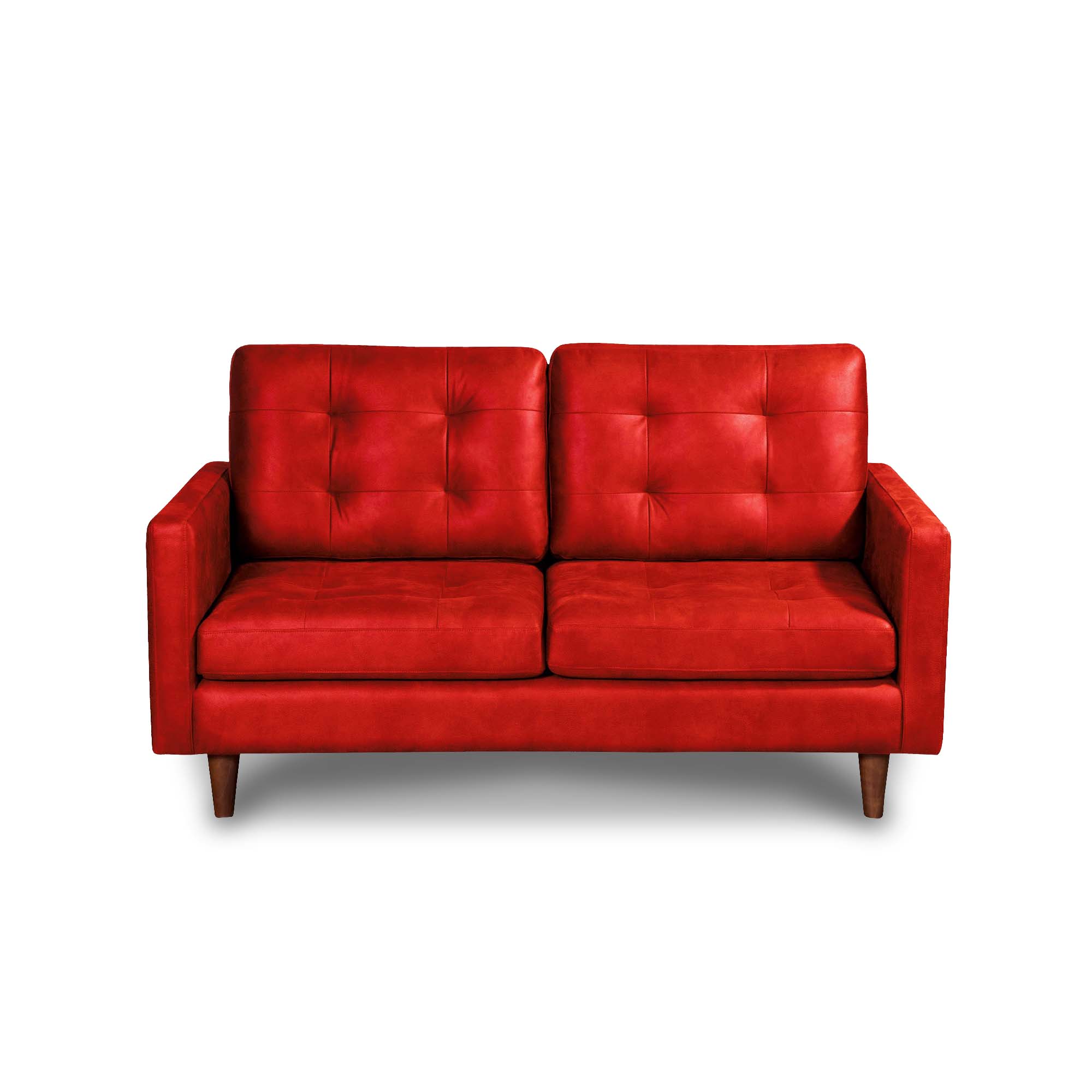 SOFA LATAM HOME NAPOLES 2 CUERPOS CUERO KENTUCKY ROJO - 1