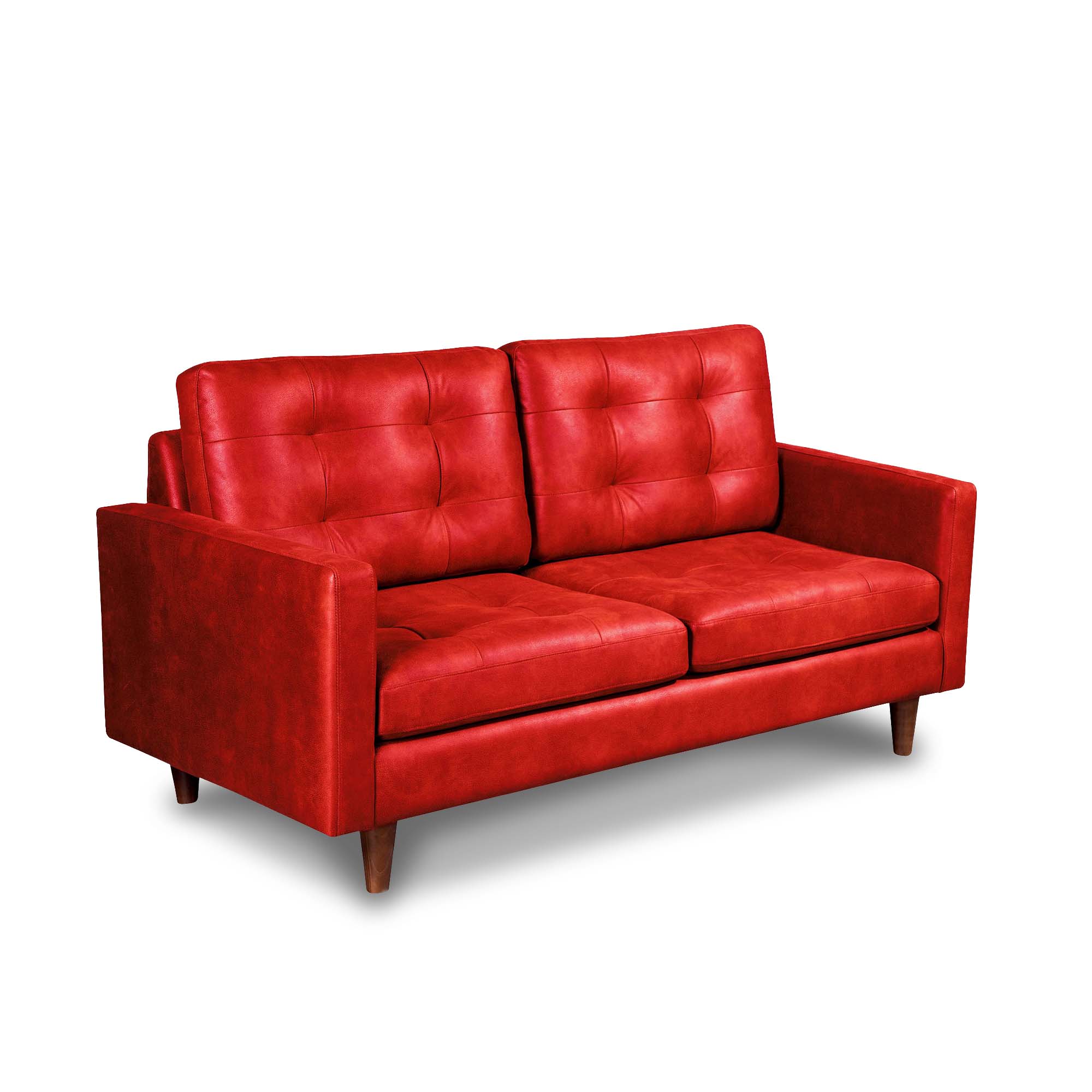 SOFA LATAM HOME NAPOLES 2 CUERPOS CUERO KENTUCKY ROJO - 2