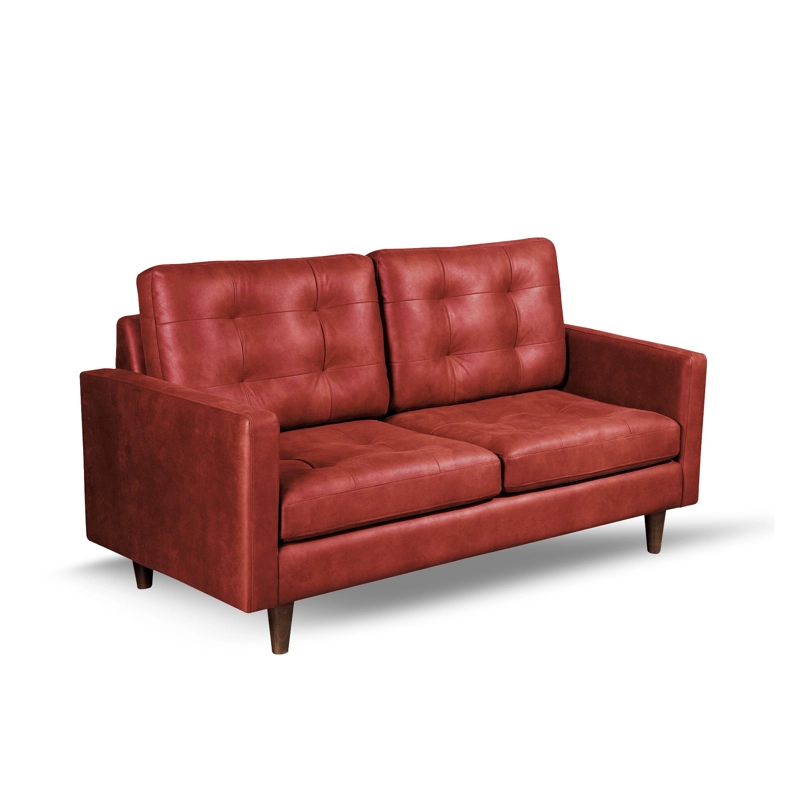 SOFA LATAM HOME NAPOLES 2 CUERPOS CUERO KENTUCKY ROJO - 4