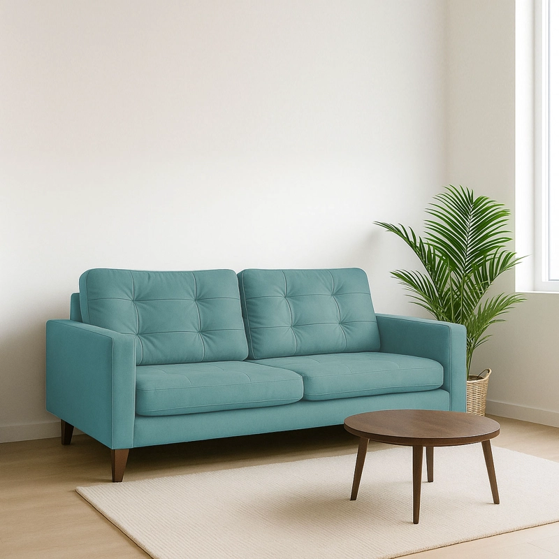 SOFA LATAM HOME NAPOLES 3 CUERPOS TURQUESA VELVET - 1