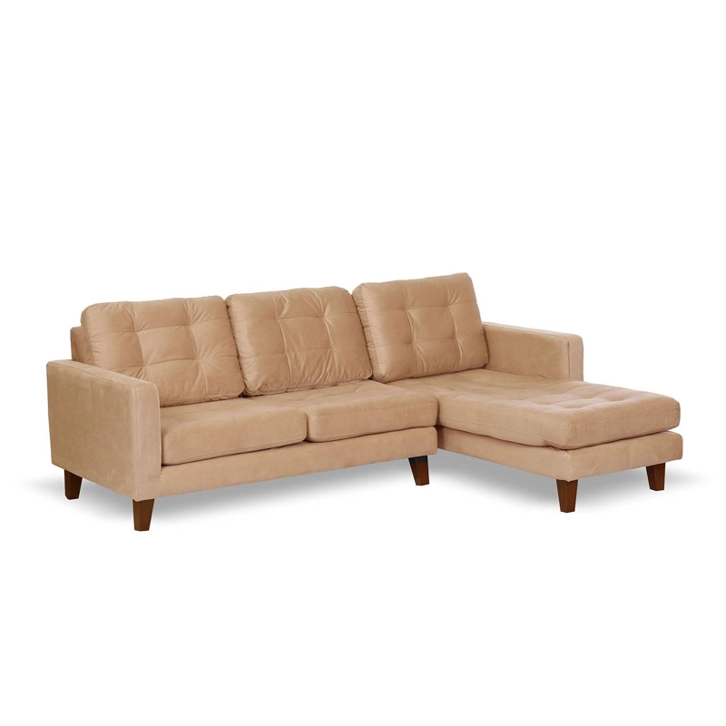 SOFA CHAISELONG LATAM HOME NAPOLES DERECHO 3 CUERPOS TELA VELVET BEIGE - 2