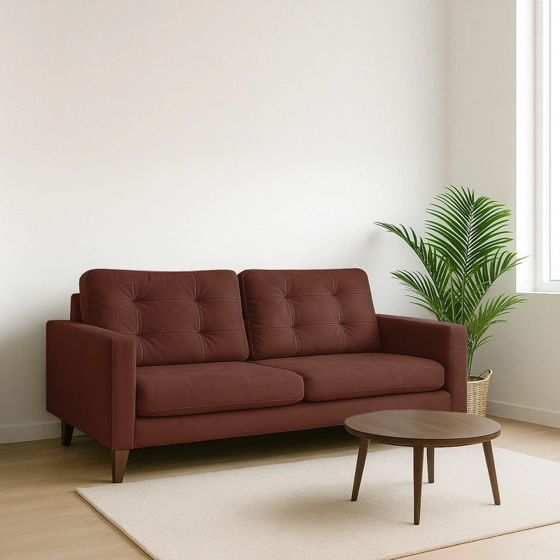 SOFA LATAM HOME NAPOLES 3 CUERPOS CHOCOLATE VELVET - 1