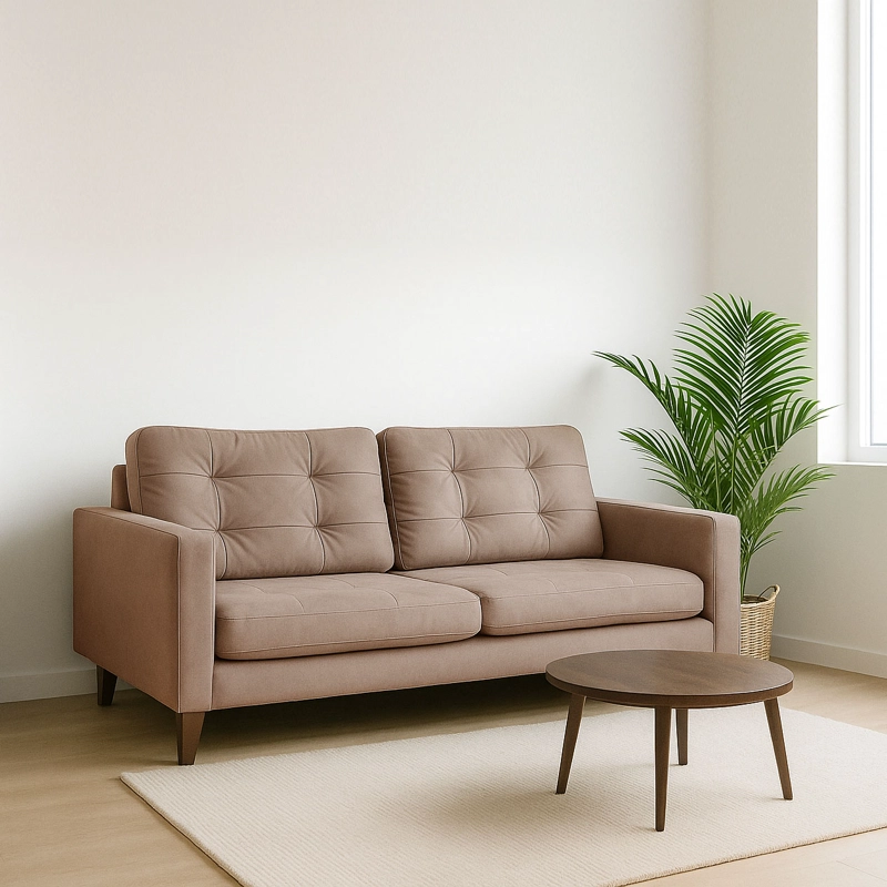SOFA LATAM HOME NAPOLES 2 CUERPOS BEIGE VELVET - 1
