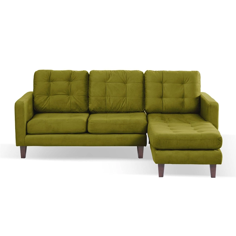 SOFA CHAISELONG LATAM HOME NAPOLES DERECHO 3 CUERPOS TELA VELVET VERDE - 1