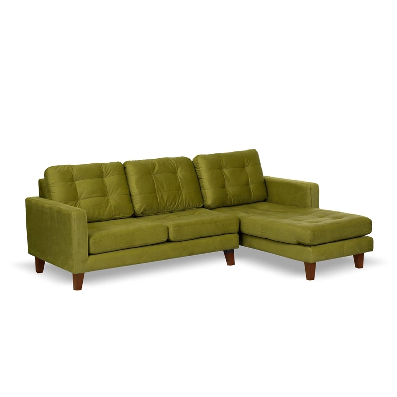 SOFA CHAISELONG LATAM HOME NAPOLES DERECHO 3 CUERPOS TELA VELVET VERDE - 2