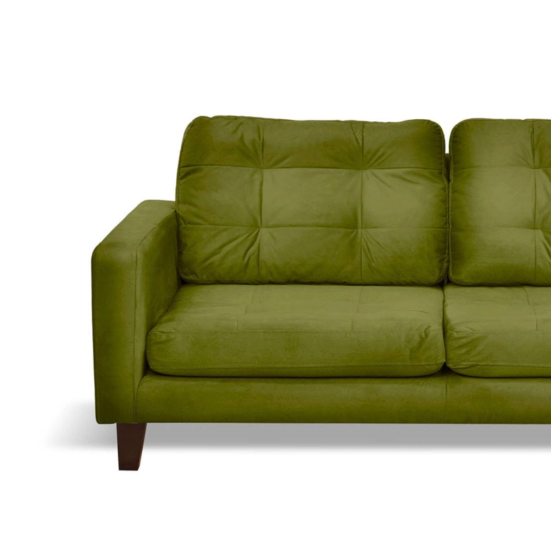 SOFA CHAISELONG LATAM HOME NAPOLES DERECHO 3 CUERPOS TELA VELVET VERDE - 3