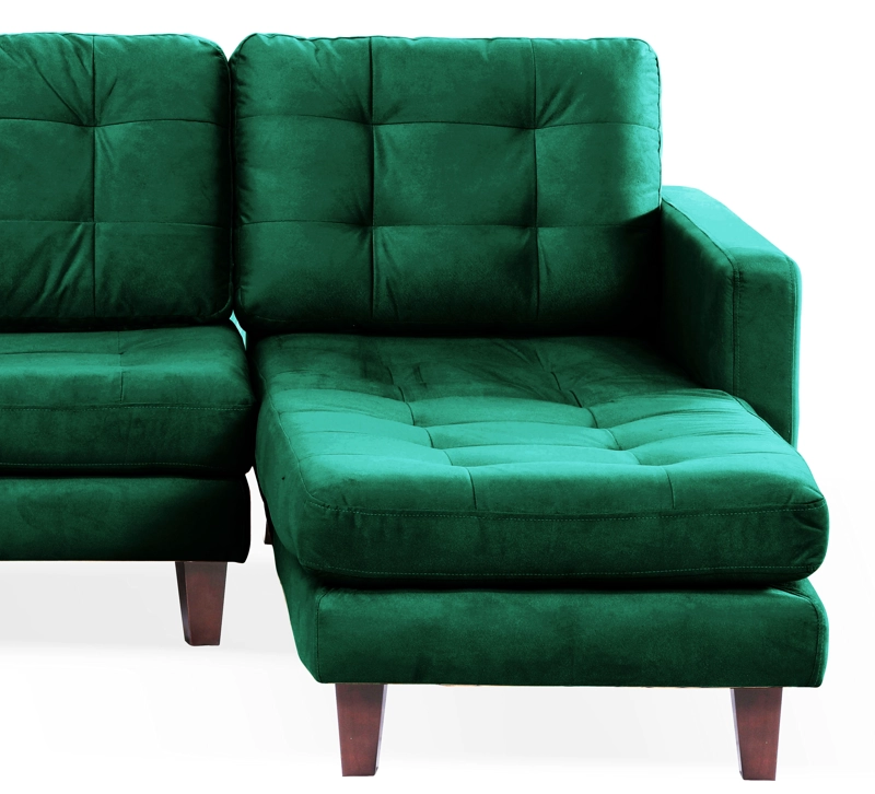 SOFA CHAISELONG LATAM HOME NAPOLES DERECHO 3 CUERPOS TELA VELVET VERDE - 6