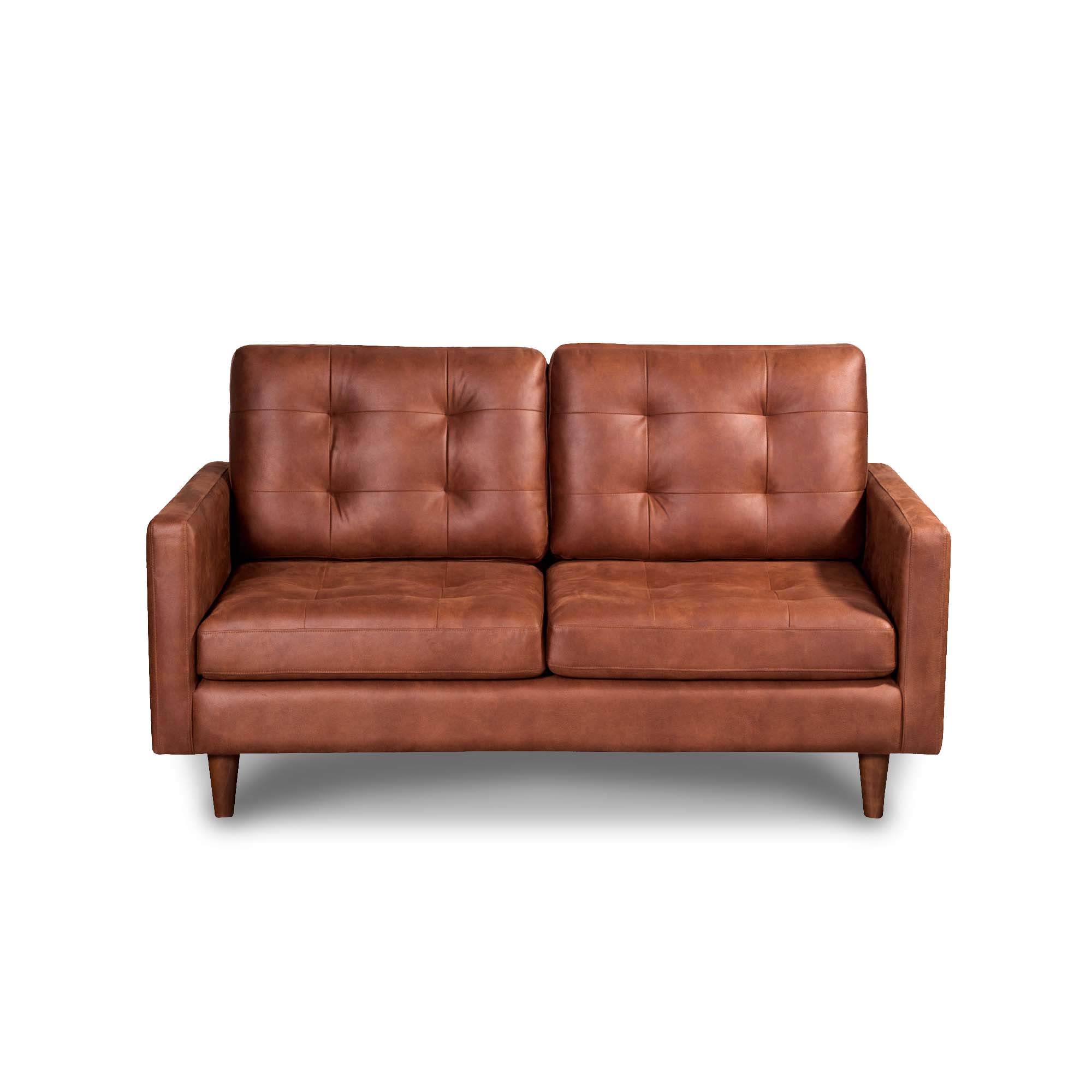 SOFA LATAM HOME NAPOLES 2 CUERPOS CUERO KENTUCKY ROJO TABACO - 1