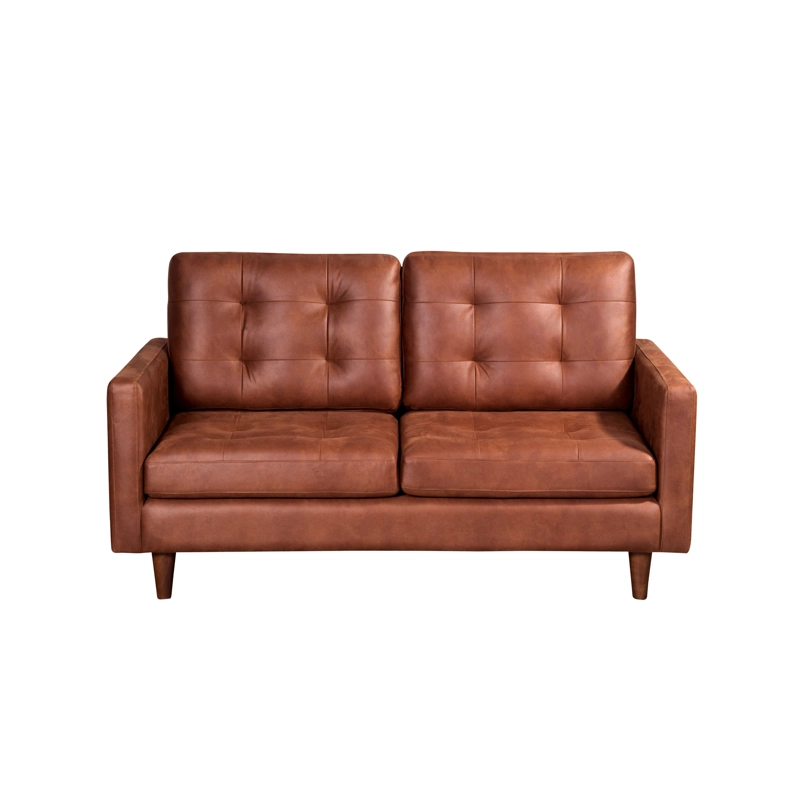 SOFA LATAM HOME NAPOLES 2 CUERPOS CUERO KENTUCKY ROJO TABACO - 2