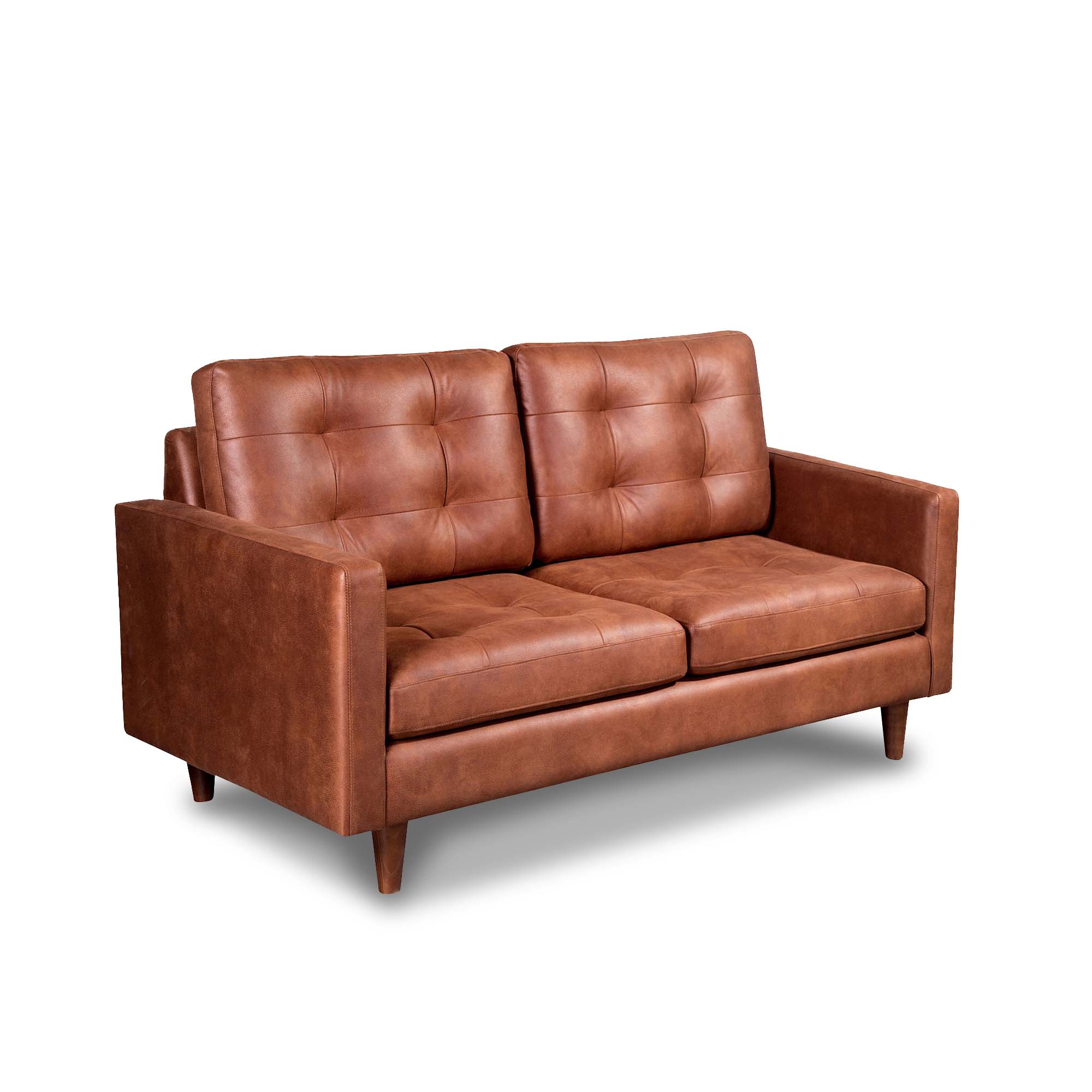 SOFA LATAM HOME NAPOLES 2 CUERPOS CUERO KENTUCKY ROJO TABACO - 2