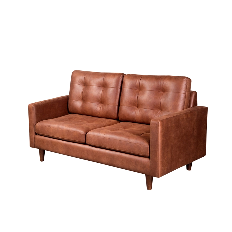 SOFA LATAM HOME NAPOLES 2 CUERPOS CUERO KENTUCKY ROJO TABACO - 3