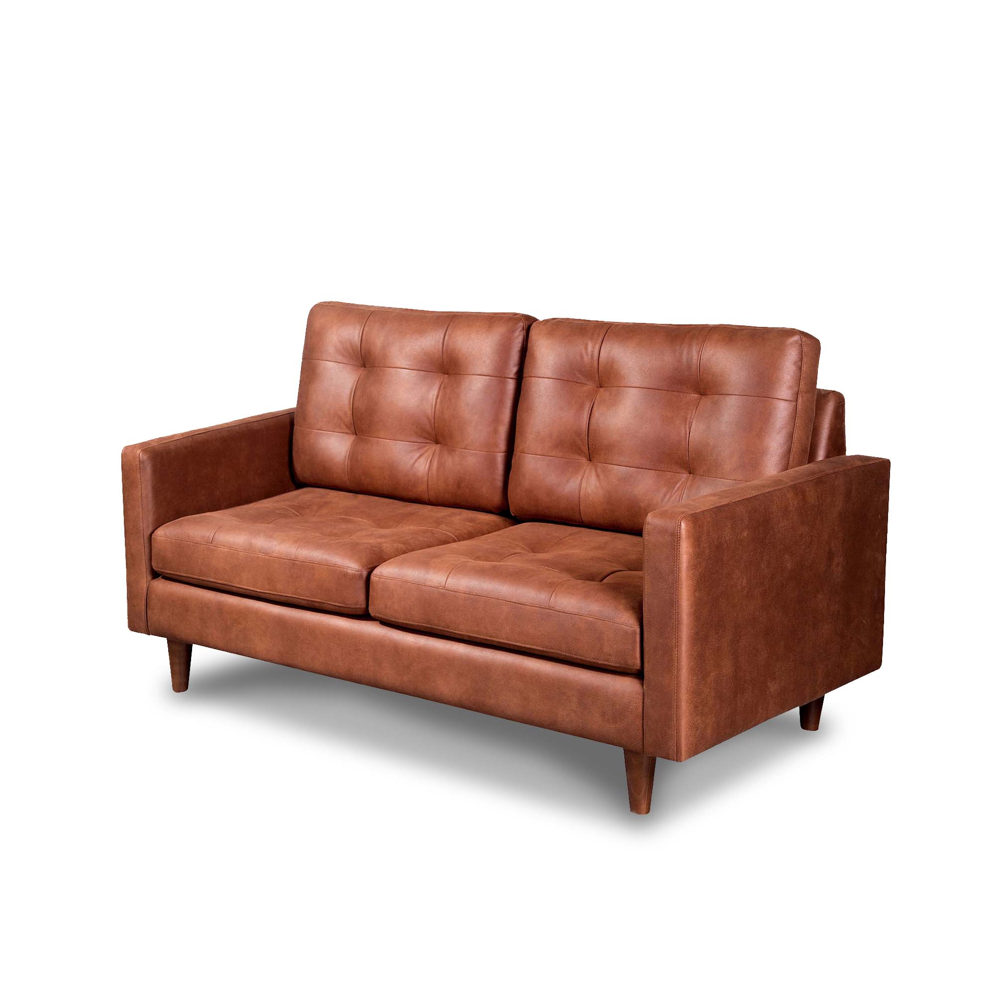 SOFA LATAM HOME NAPOLES 2 CUERPOS CUERO KENTUCKY ROJO TABACO - 3