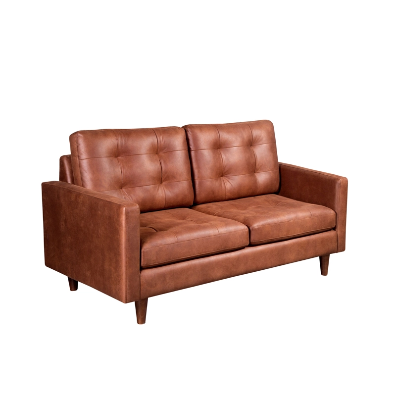 SOFA LATAM HOME NAPOLES 2 CUERPOS CUERO KENTUCKY ROJO TABACO - 4