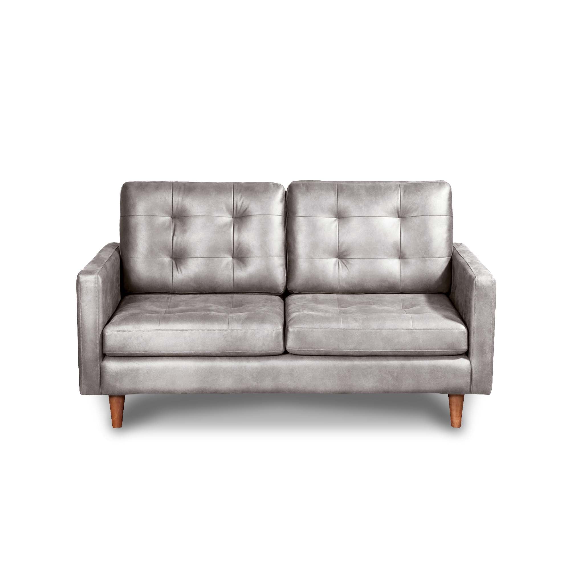 SOFA LATAM HOME NAPOLES 2 CUERPOS CUERO KENTUCKY CAFE CLARO GRIS - 1