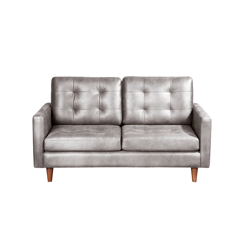 SOFA LATAM HOME NAPOLES 2 CUERPOS CUERO KENTUCKY CAFE CLARO GRIS - 2