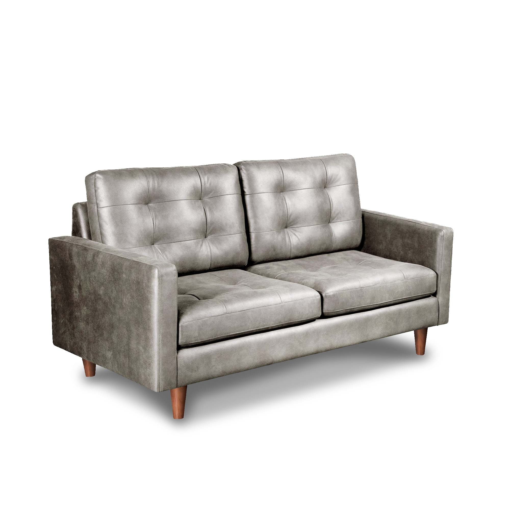 SOFA LATAM HOME NAPOLES 2 CUERPOS CUERO KENTUCKY CAFE CLARO GRIS - 2
