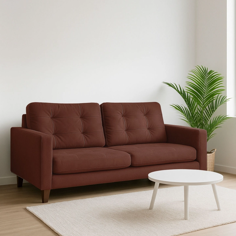 SOFA LATAM HOME NAPOLES 2 CUERPOS CHOCOLATE VELVET - 1
