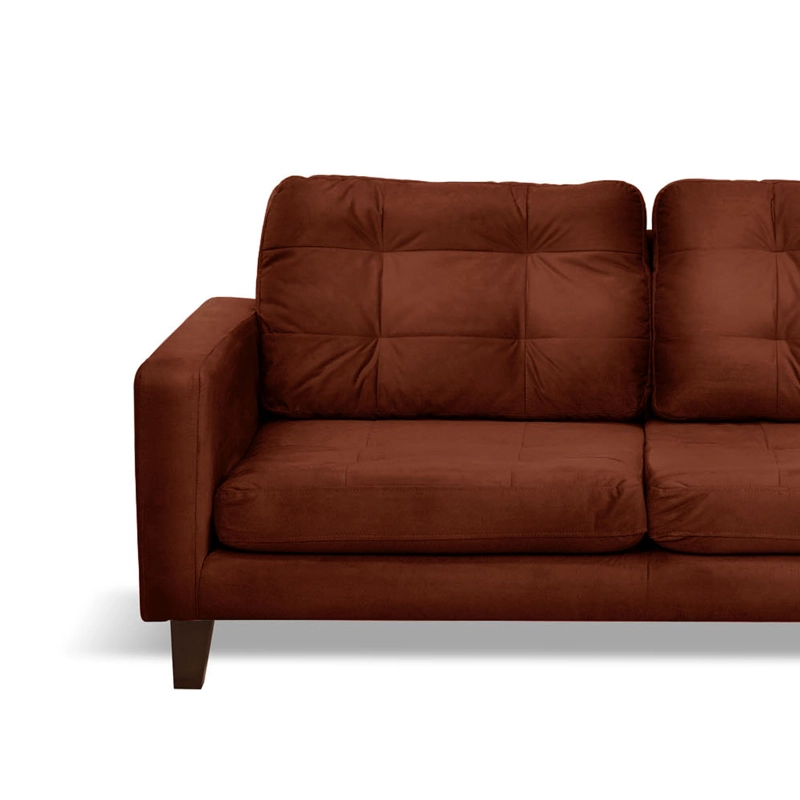 SOFA LATAM HOME NAPOLES 2 CUERPOS CHOCOLATE VELVET - 6