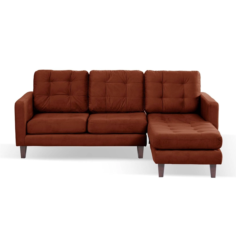 SOFA CHAISELONG LATAM HOME NAPOLES DERECHO 3 CUERPOS CHOCOLATE TELA VELVET - 1