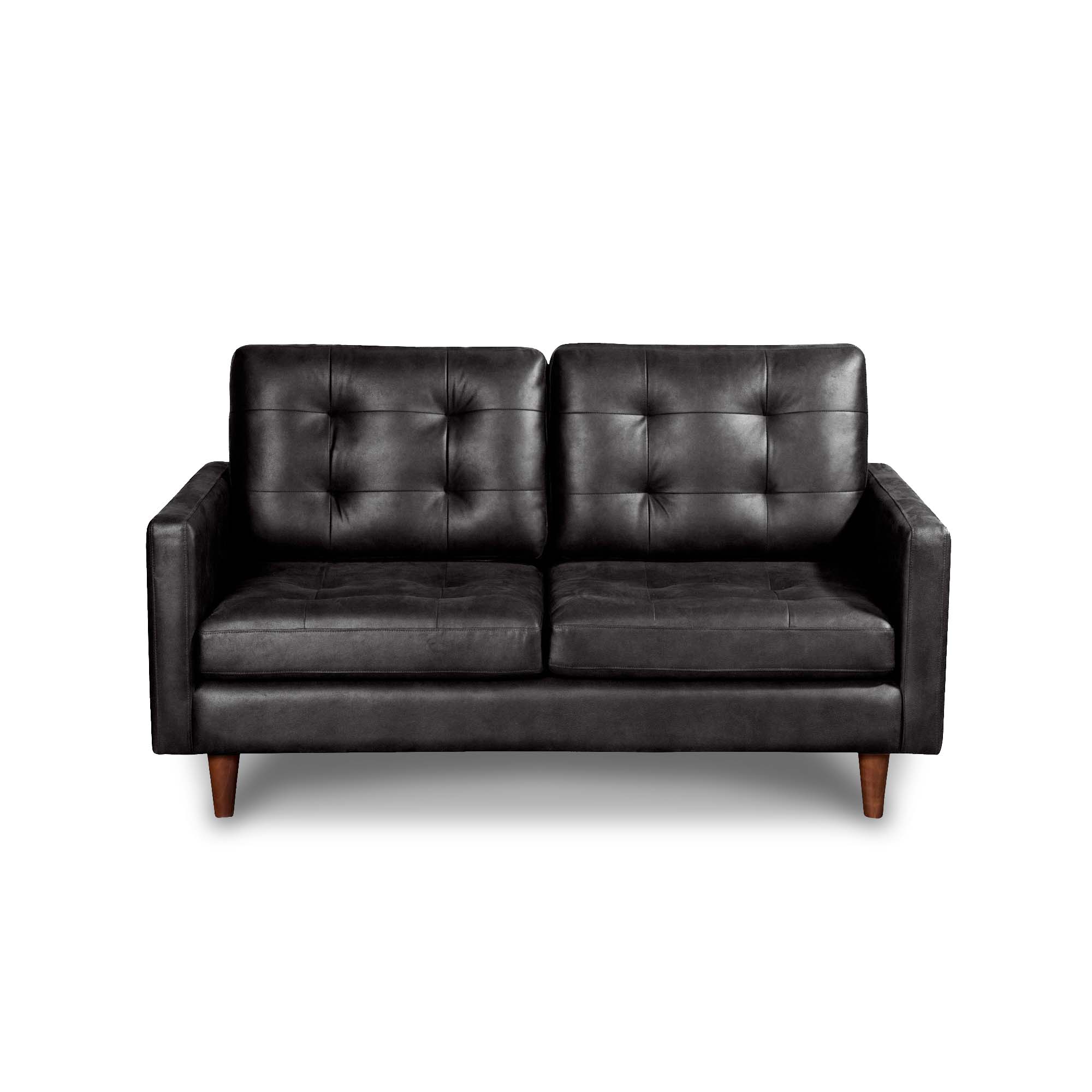 SOFA LATAM HOME NAPOLES 2 CUERPOS CUERO KENTUCKY GRIS NEGRO - 1