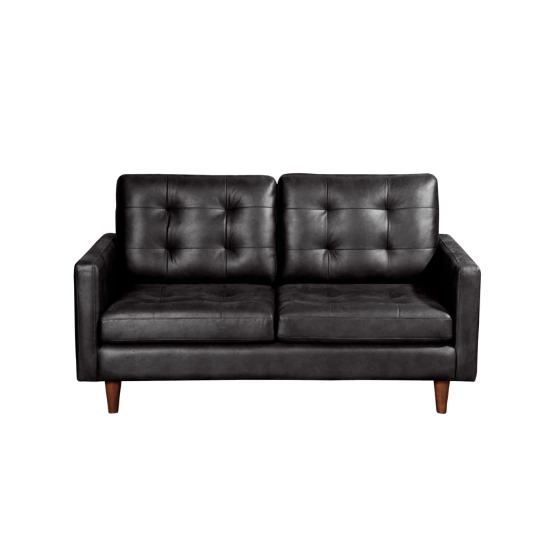 SOFA LATAM HOME NAPOLES 2 CUERPOS CUERO KENTUCKY GRIS NEGRO - 2
