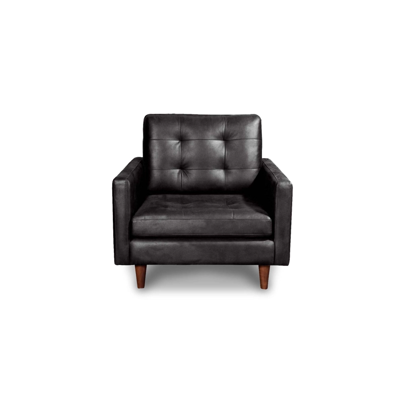 SOFA LATAM HOME NAPOLES 1 CUERPO CUERO KENTUCKY GRIS NEGRO - 1