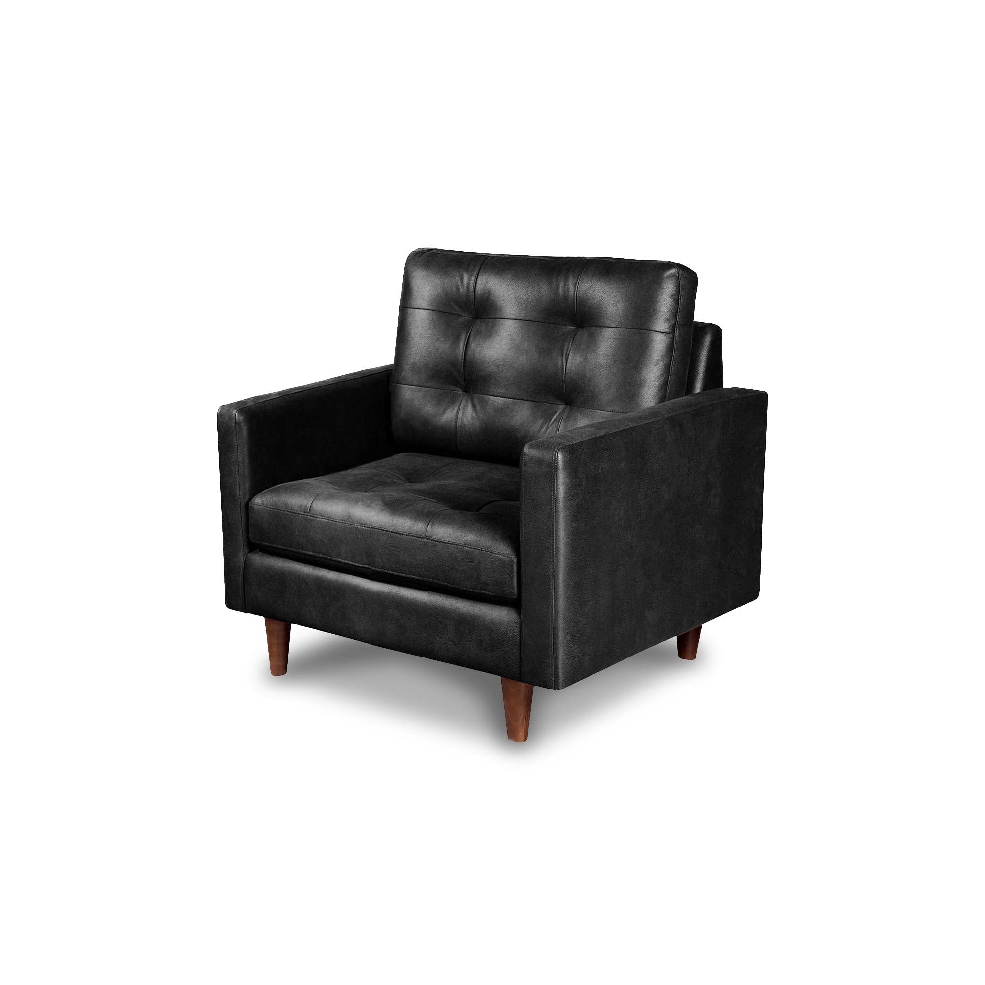 SOFA LATAM HOME NAPOLES 1 CUERPO CUERO KENTUCKY GRIS NEGRO - 3