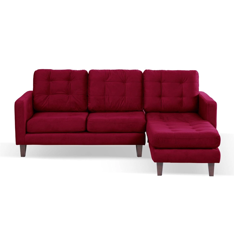 SOFA CHAISELONG LATAM HOME NAPOLES DERECHO 3 CUERPOS TELA VELVET BURDEO - 1
