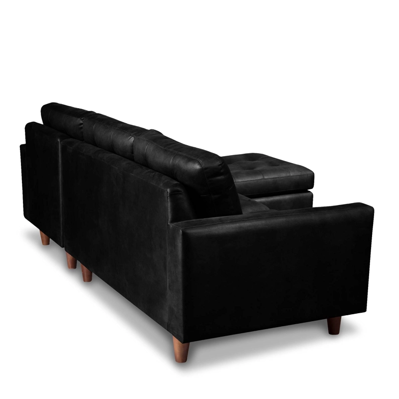 SOFA CHAISELONG LATAM HOME NAPOLES DERECHO 3 CUERPOS CUERO KENTUCKY NEGRO - 3