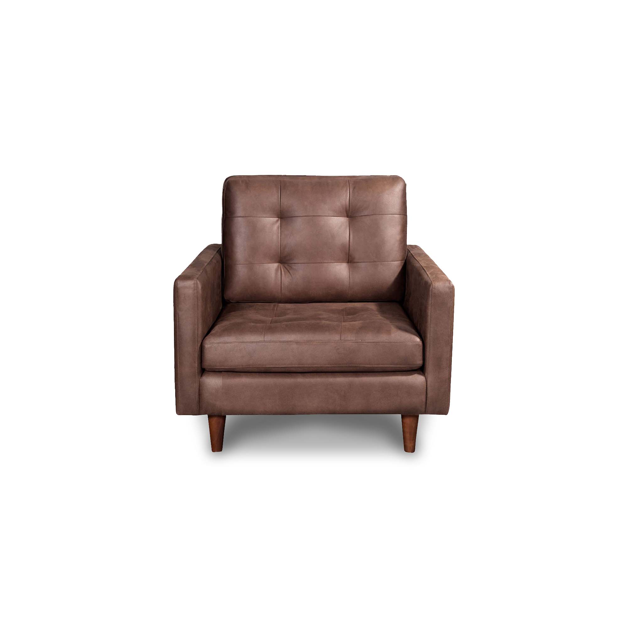 SOFA LATAM HOME NAPOLES 1 CUERPO CUERO KENTUCKY CAFE MORO - 1
