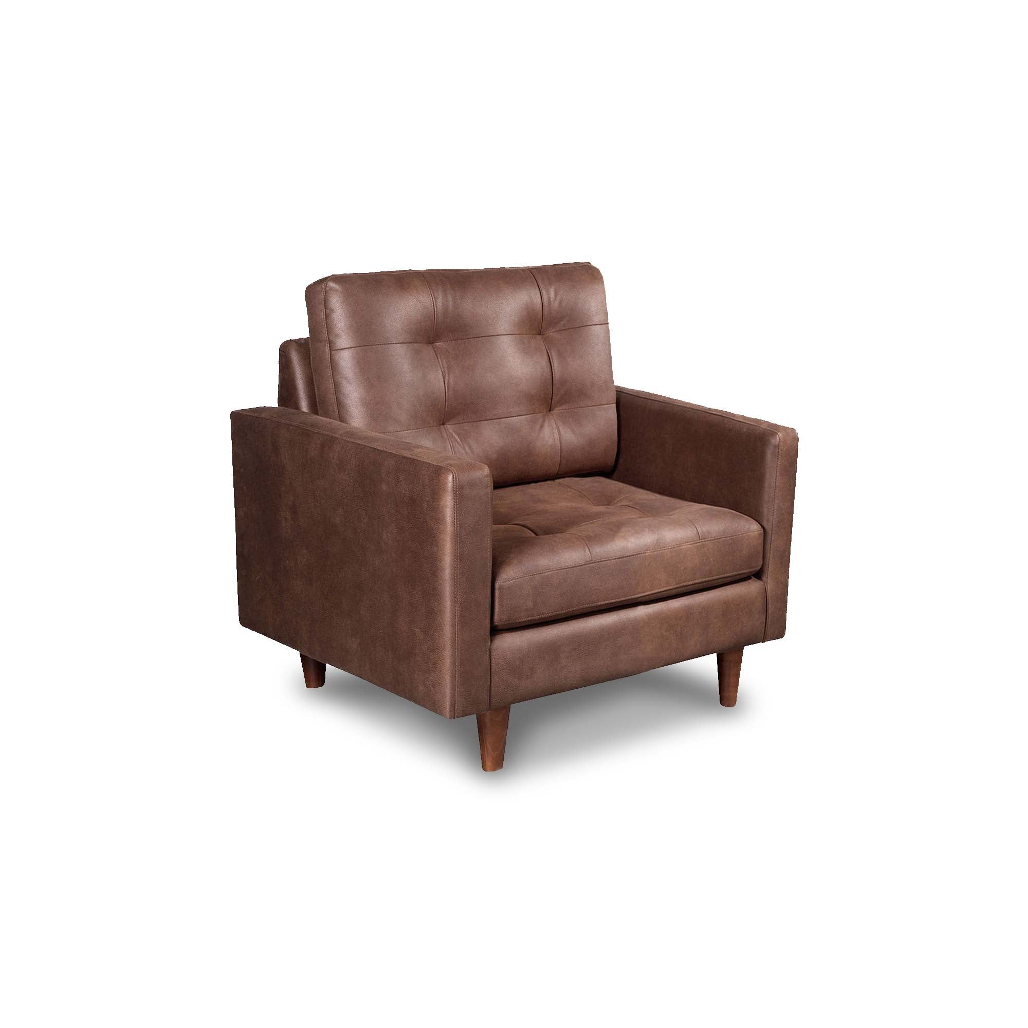 SOFA LATAM HOME NAPOLES 1 CUERPO CUERO KENTUCKY CAFE MORO - 2
