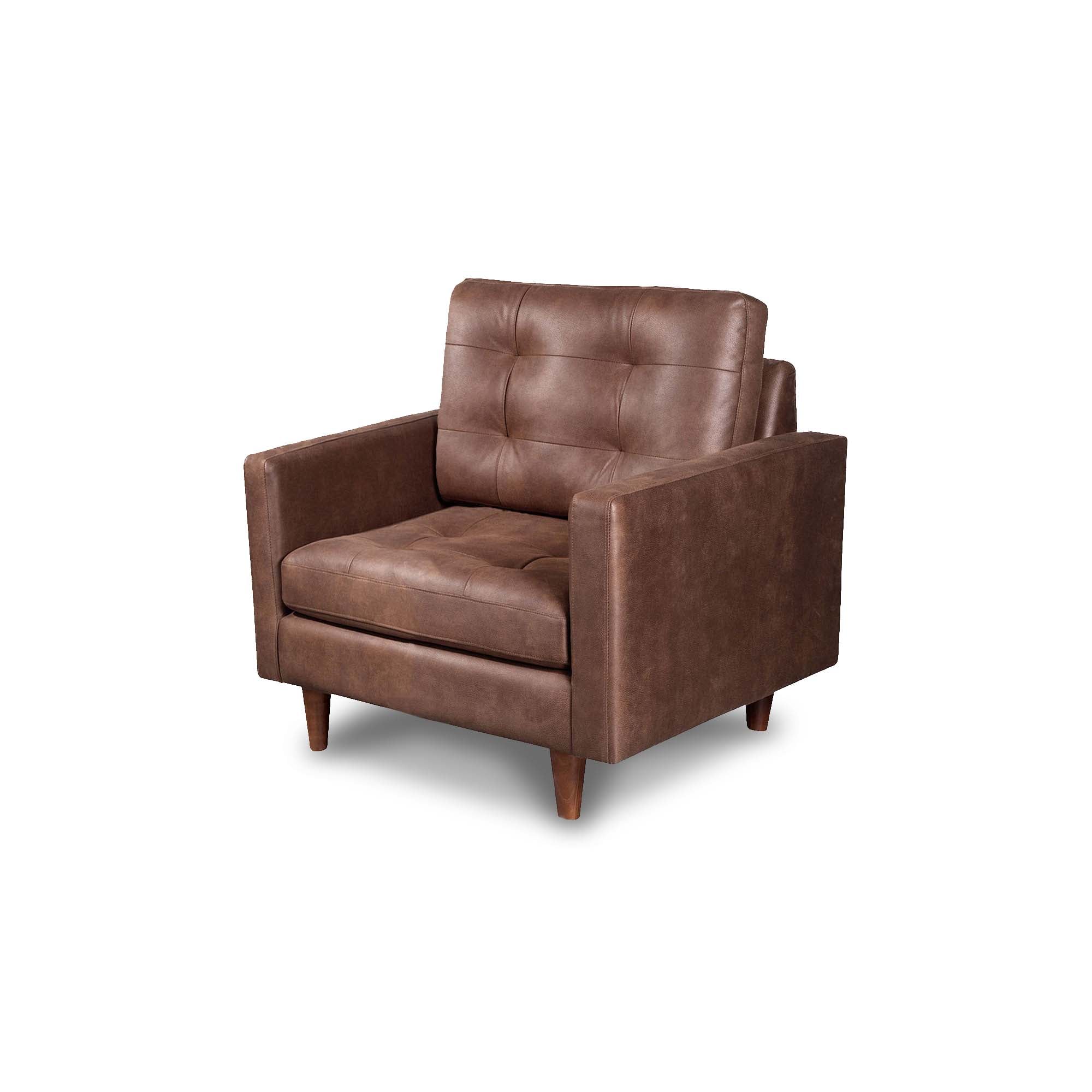 SOFA LATAM HOME NAPOLES 1 CUERPO CUERO KENTUCKY CAFE MORO - 3