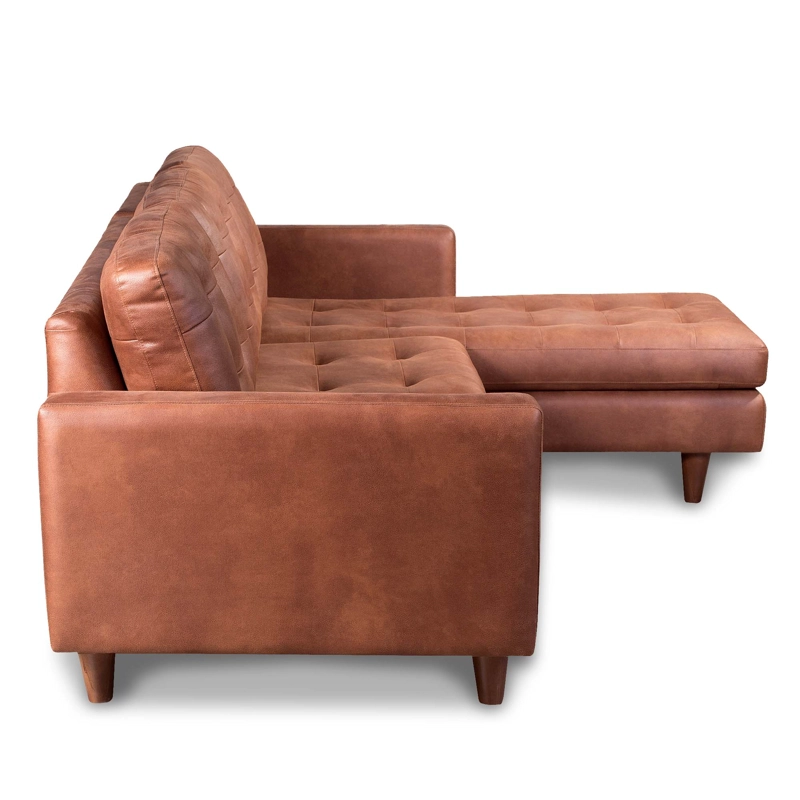 SOFA CHAISELONG LATAM HOME NAPOLES DERECHO 3 CUERPOS CUERO KENTUCKY TABACO - 2
