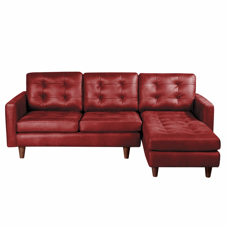 SOFA CHAISELONG LATAM HOME NAPOLES DERECHO 3 CUERPOS CUERO KENTUCKY ROJO - 2