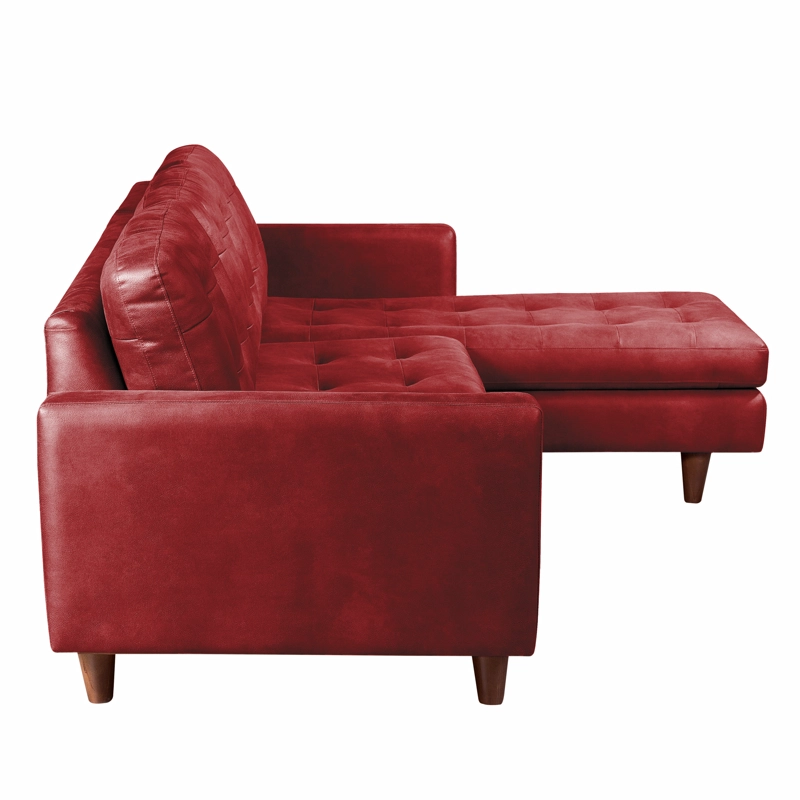 SOFA CHAISELONG LATAM HOME NAPOLES DERECHO 3 CUERPOS CUERO KENTUCKY ROJO - 3