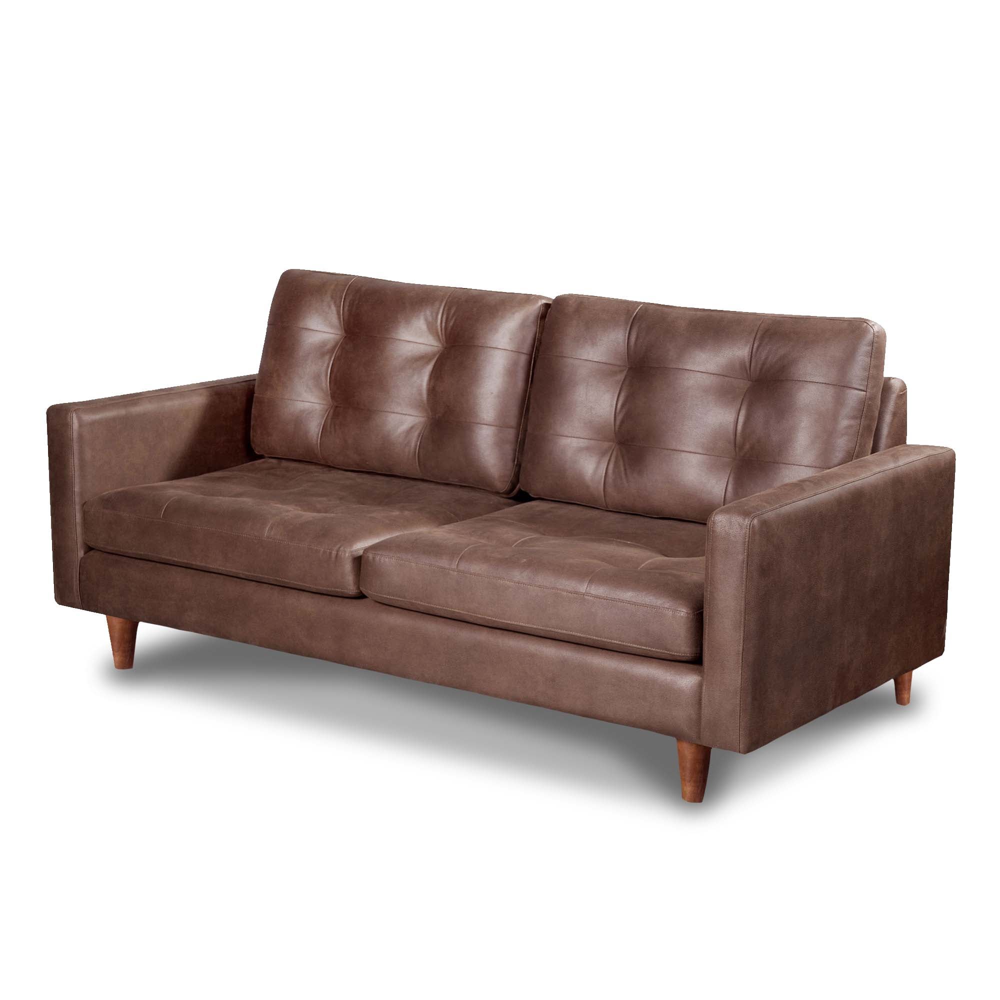 SOFA LATAM HOME NAPOLES 3 CUERPOS CUERO KENTUCKY CAFE MORO - 3