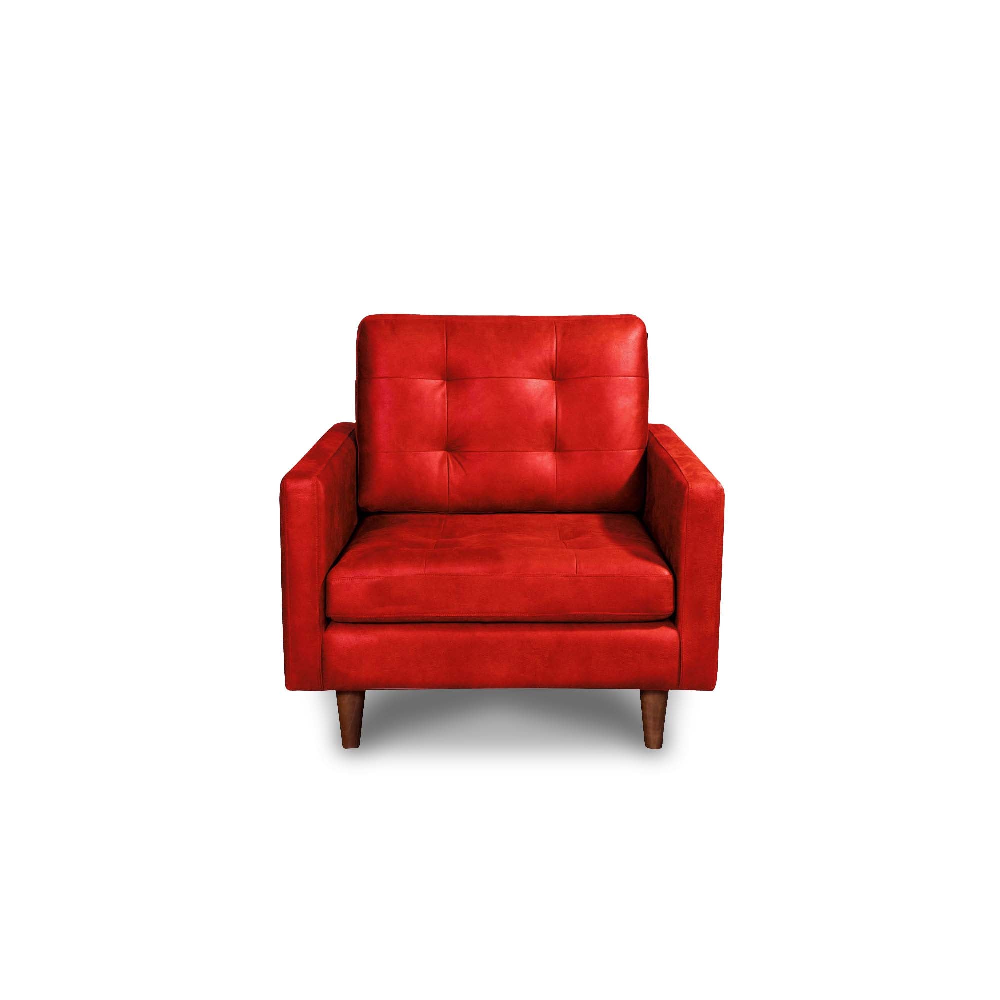 SOFA LATAM HOME NAPOLES 1 CUERPO CUERO KENTUCKY ROJO - 1