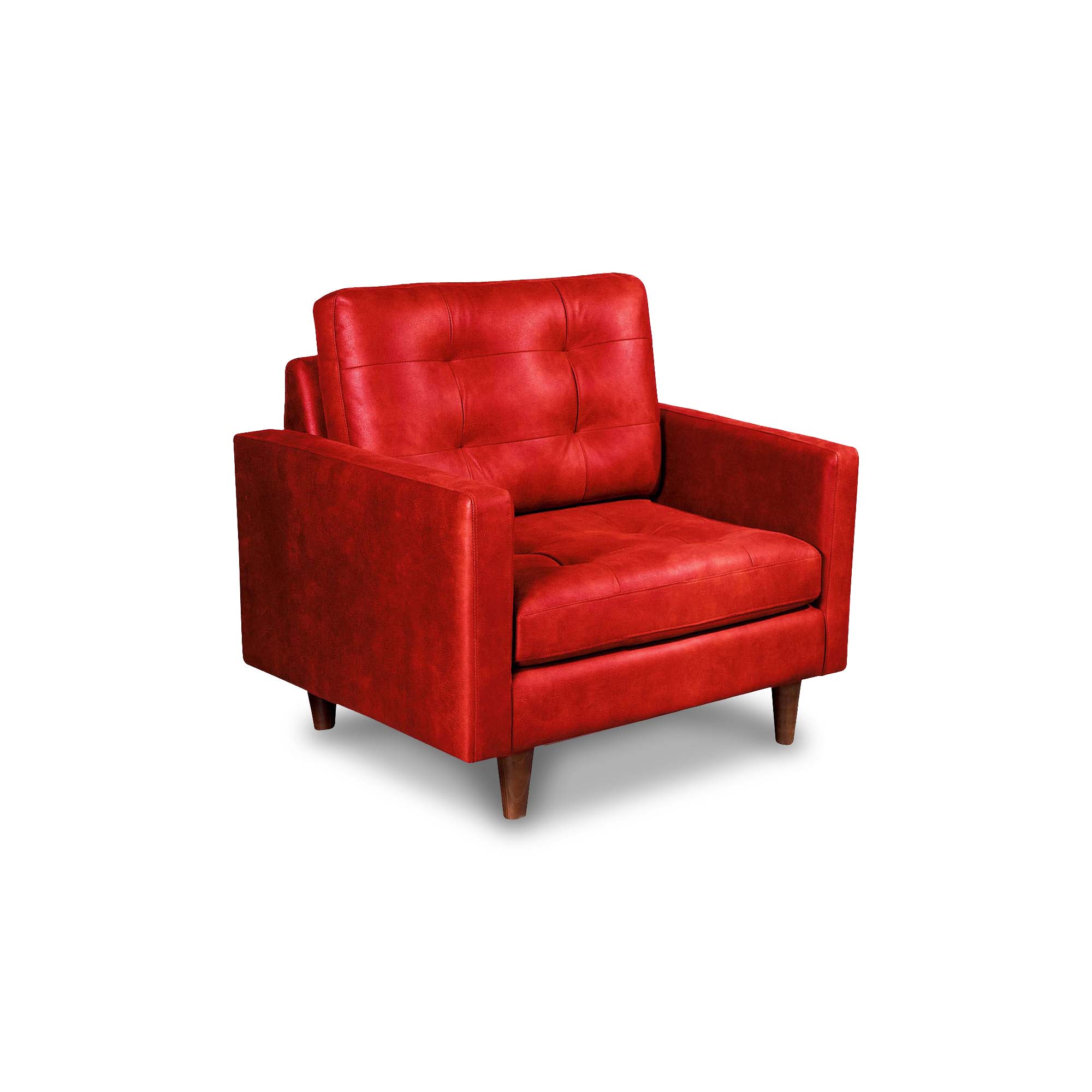 SOFA LATAM HOME NAPOLES 1 CUERPO CUERO KENTUCKY ROJO - 2