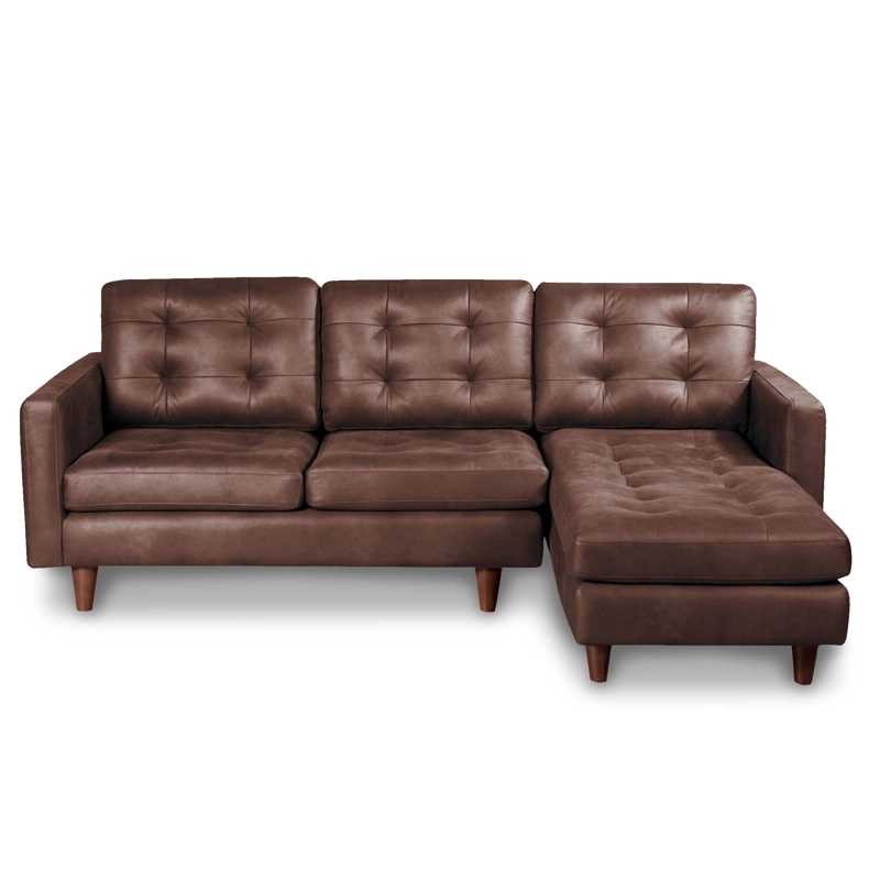 SOFA CHAISELONG LATAM HOME NAPOLES DERECHO 3 CUERPOS CUERO KENTUCKY CAFE MORO - 1