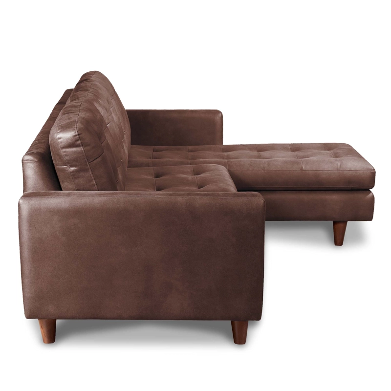 SOFA CHAISELONG LATAM HOME NAPOLES DERECHO 3 CUERPOS CUERO KENTUCKY CAFE MORO - 2