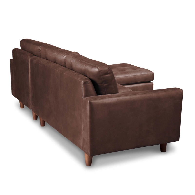 SOFA CHAISELONG LATAM HOME NAPOLES DERECHO 3 CUERPOS CUERO KENTUCKY CAFE MORO - 3